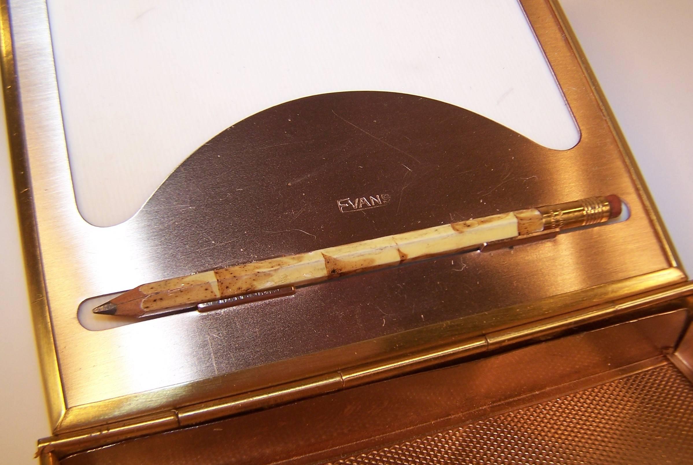 C.1950 Evans Tri Color Metal Powder Compact Handbag 5