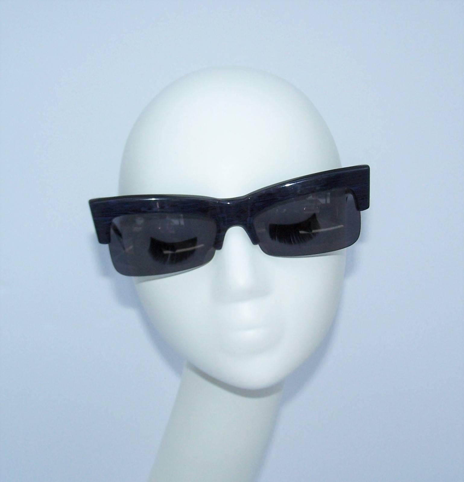 Purple Futuristic 1980's Alain Mikli For Claude Montana Marbleized Sunglasses