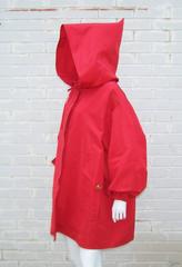 Glam C.1990 Christian LaCroix Red Silk Faille Wind Breaker Jacket