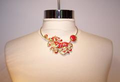 Exotic C.1970 Crown Trifari Dragon Foo Dog Collar Necklace