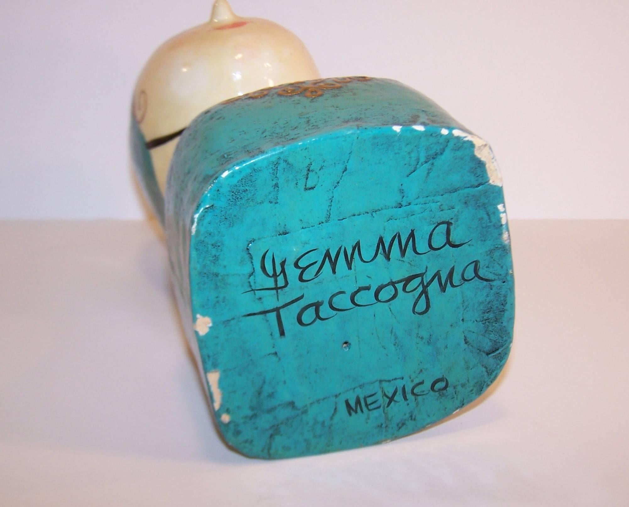 Whimsical C.1960 Gemma Taccogna Papier Mache Folk Art Head 2