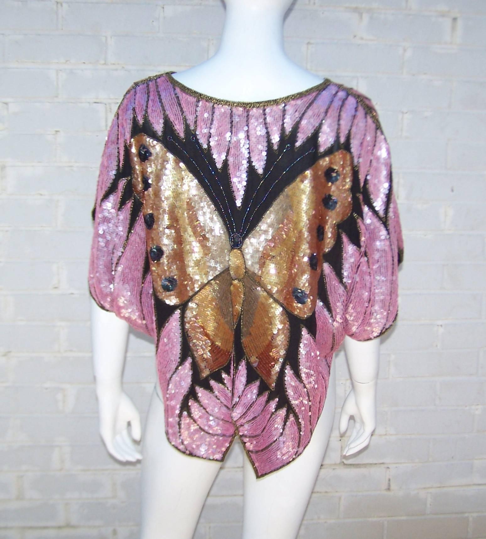 sequin butterfly shirt