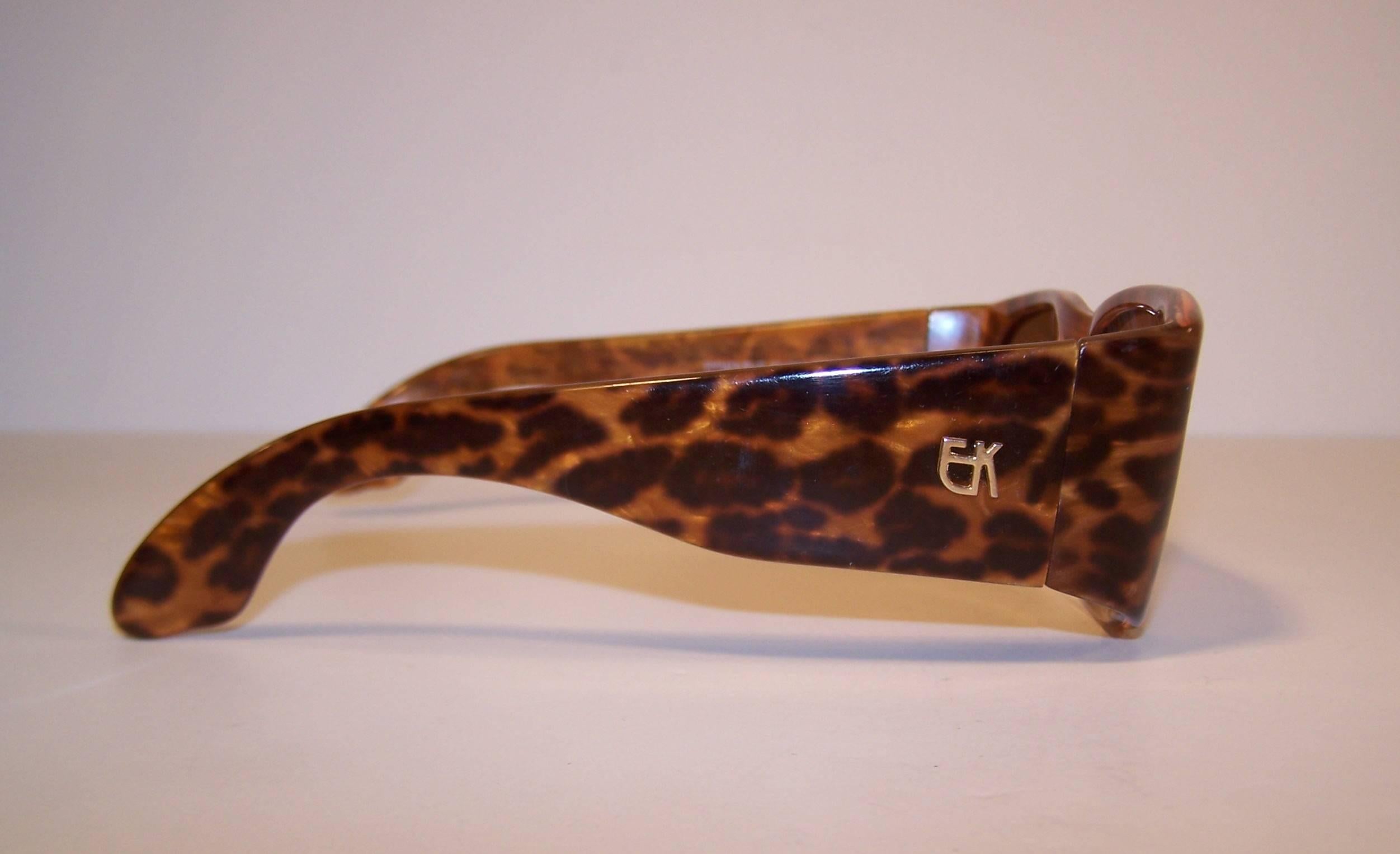 French 1980's Emmanuelle Khanh Leopard Print Sunglasses 2