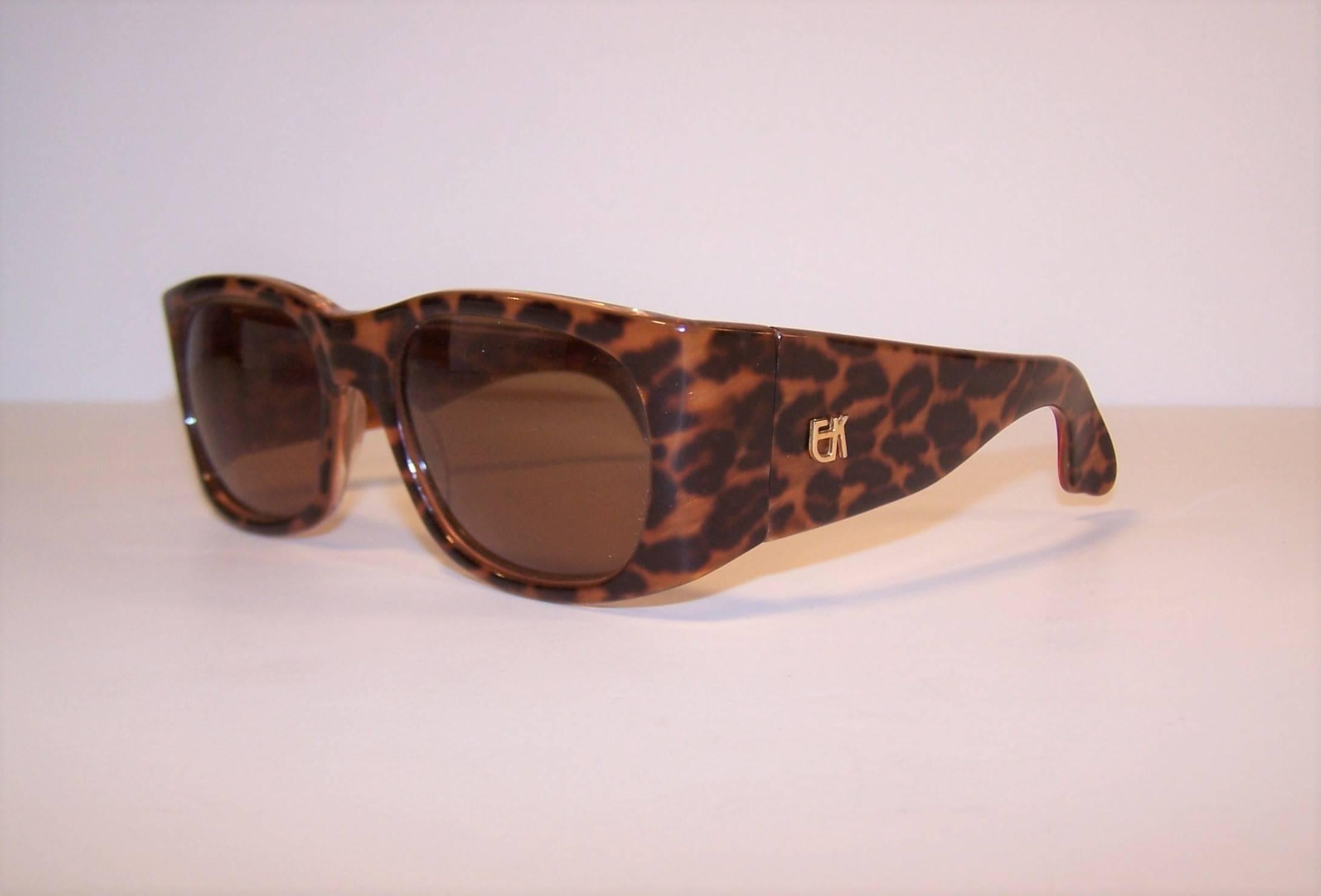 French 1980's Emmanuelle Khanh Leopard Print Sunglasses 3