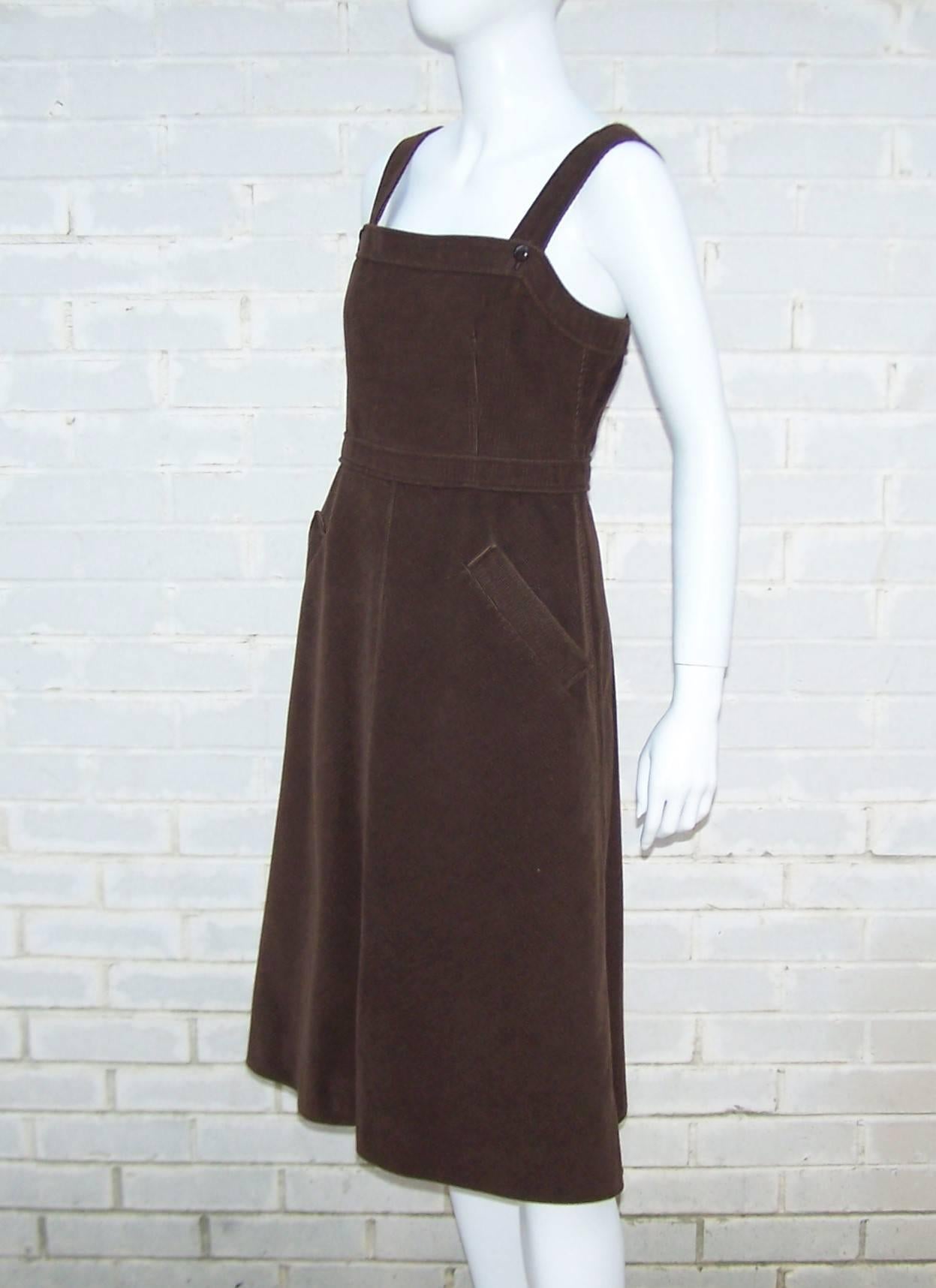 brown corduroy dress