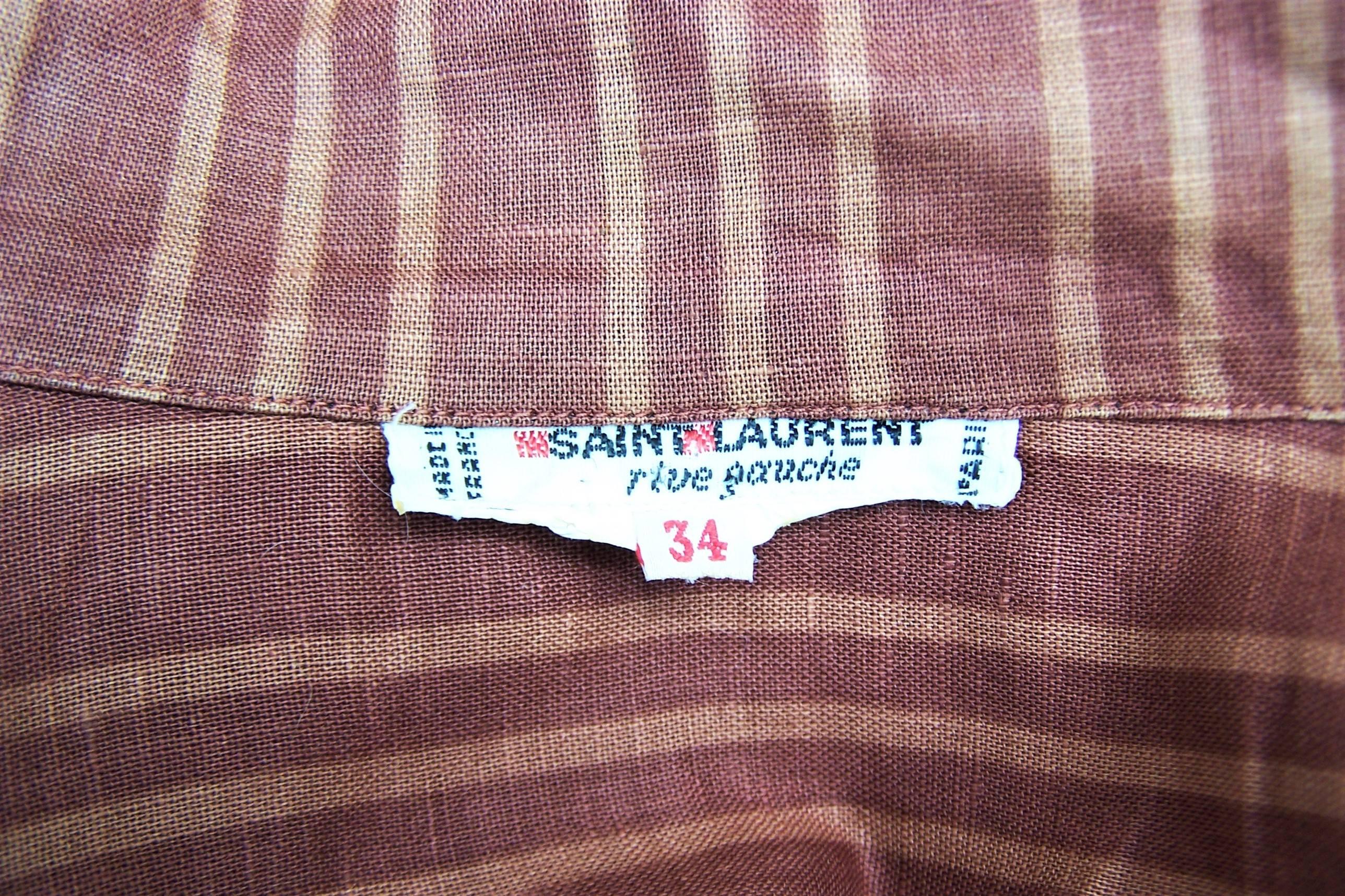 1970's Yves Saint Laurent Rive Gauche 40's Style Linen Top 5