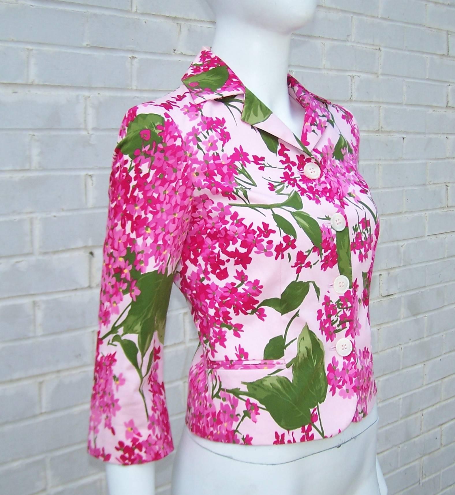 Garden Bouquet 1990's Moschino Cotton Floral Print Jacket 1