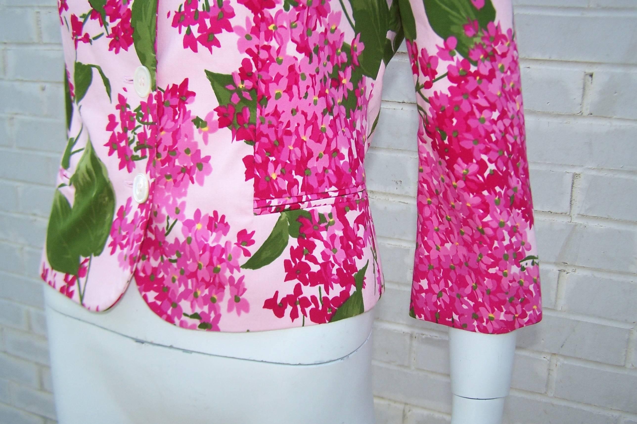 Garden Bouquet 1990's Moschino Cotton Floral Print Jacket 2
