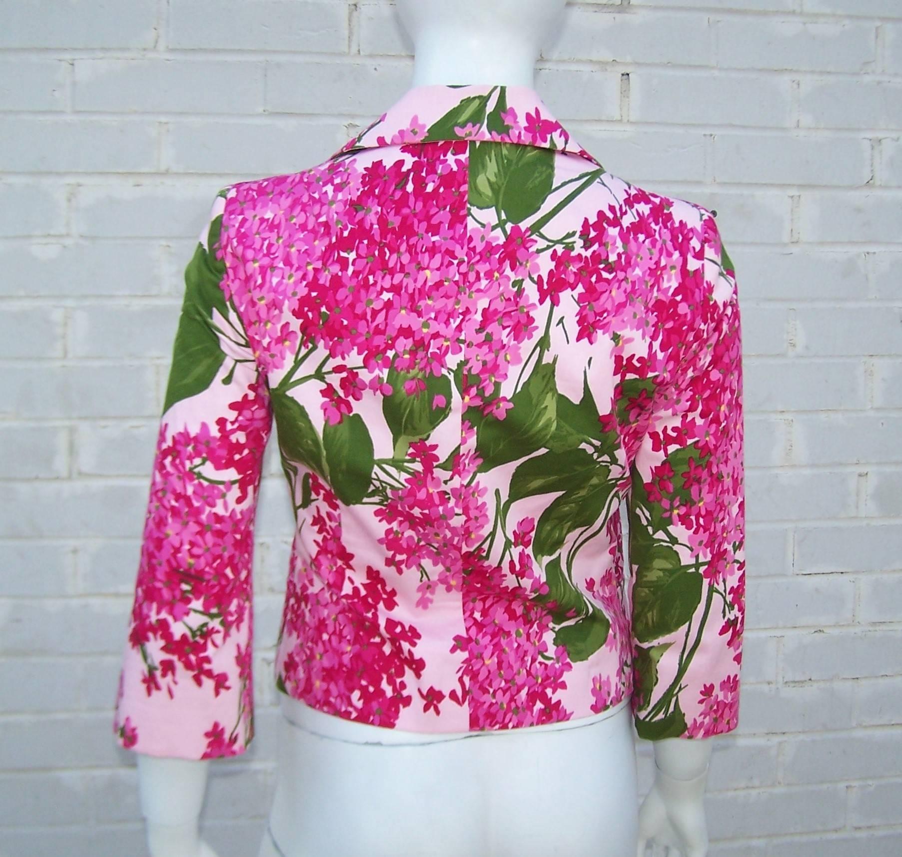 Garden Bouquet 1990's Moschino Cotton Floral Print Jacket 3