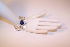 Mod 1960's Crawford Lucite Watch With Cobalt Blue Face