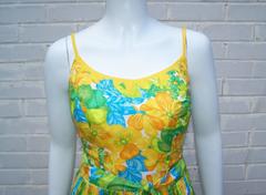Retro C.1960 Tropical Floral Swimdress Bathing Suit