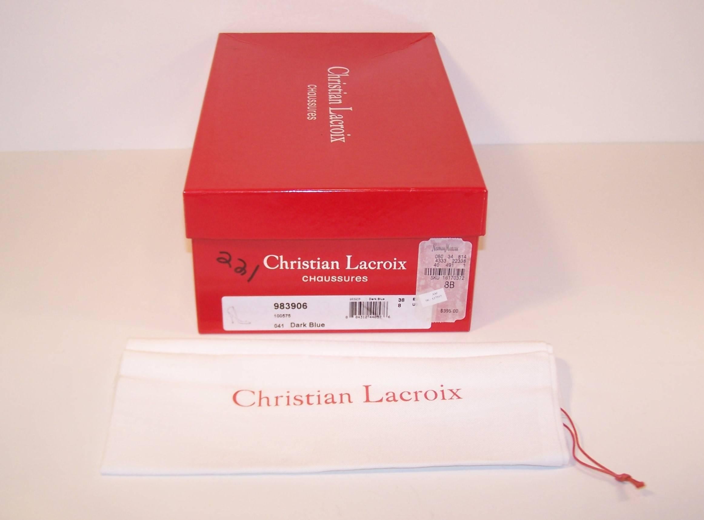 Classic Christian Lacroix Blue Patent Leather Stiletto Pumps Sz 38 4