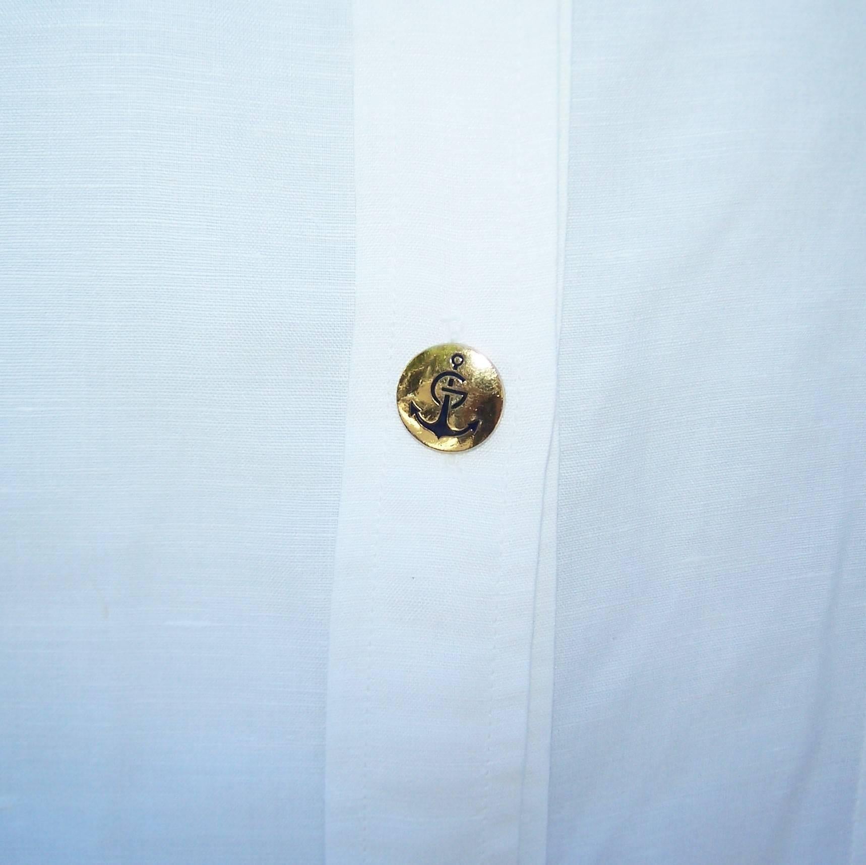 crisp white linen shirt