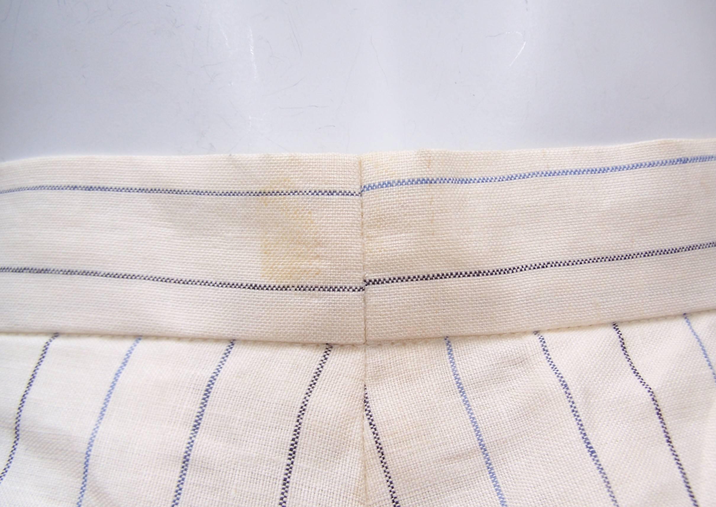 1970's Ralph Lauren Gatsby Style Linen Pinstripe Walking Shorts With Tags 2