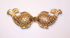 Adorable 1975 Mimi di N Gold Kissing Fish Belt Buckles