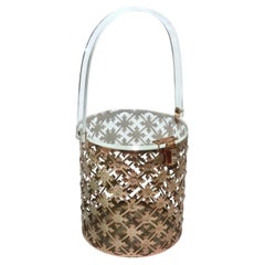 Pierced Metal Filigree & Lucite Cylinder Box Handbag, 1950's
