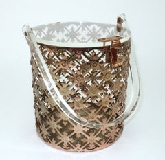 Pierced Metal Filigree & Lucite Cylinder Box Handbag, 1950's