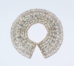 Dazzling C.1950 Art Deco Style Rhinestone Pearl Beaded Collar