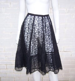 Seductive 1950's Black Lace Crinoline Petticoat Slip