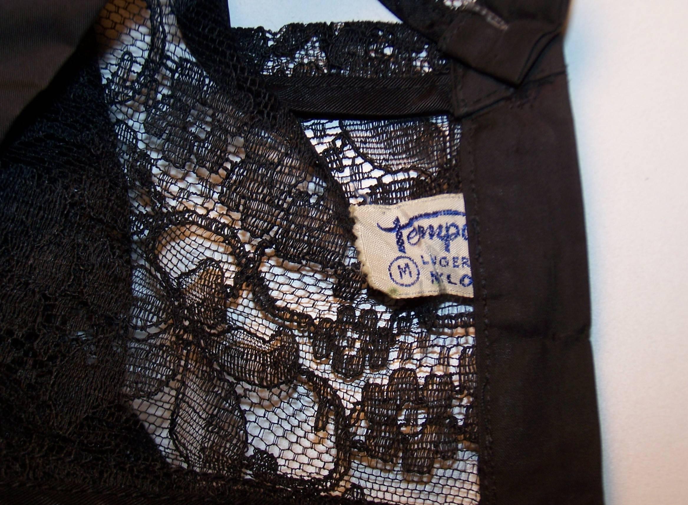 Seductive 1950's Black Lace Crinoline Petticoat Slip 1