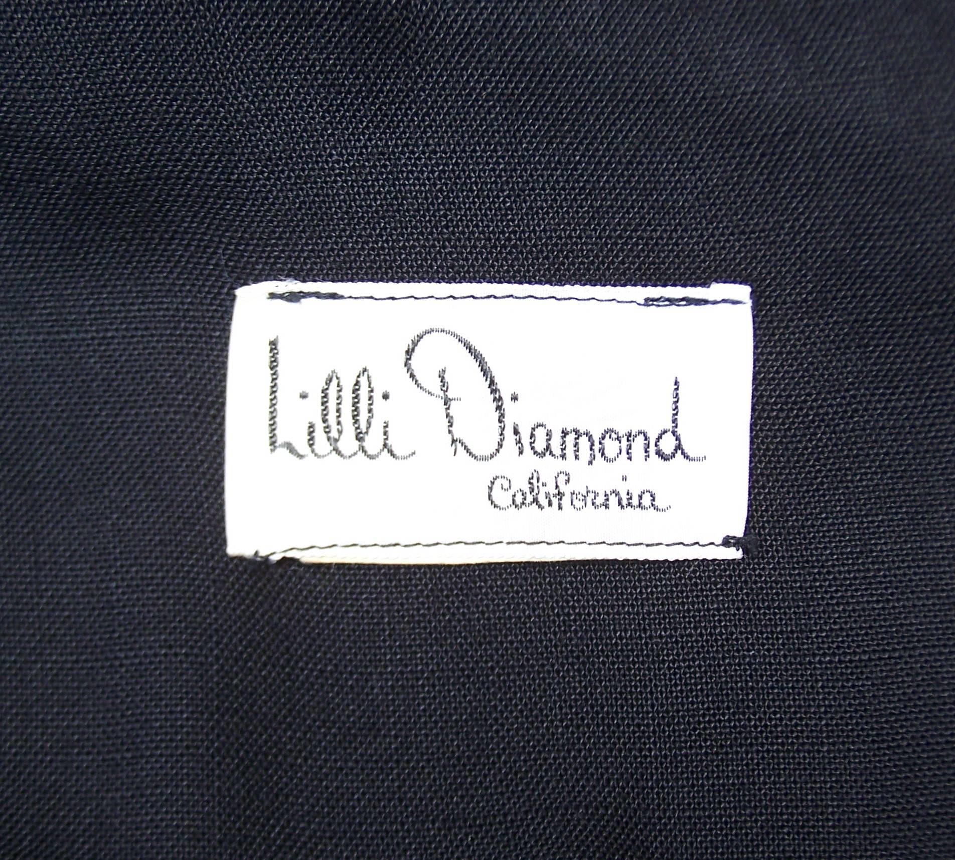 1960's Lilli Diamond Black Linen Wiggle Dress With Cut Outs 5
