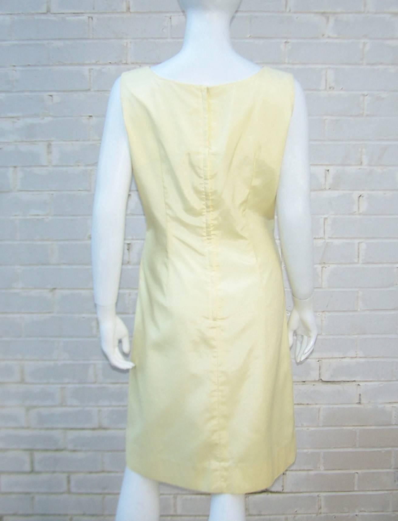 Cute C.1970 Serbin 'Miami Style' Dress With Appliques 2