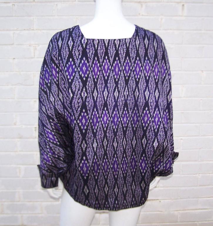 Vintage Star of Siam Hand Woven Thai Silk Top at 1stdibs
