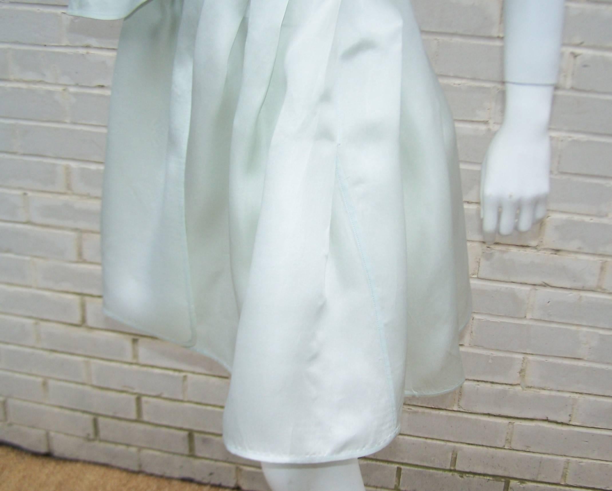 1980's Claude Montana Silk Wrap Dress With Portrait Collar 1