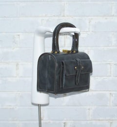 1960's Tano of Madrid Gray Patent Leather Box Handbag