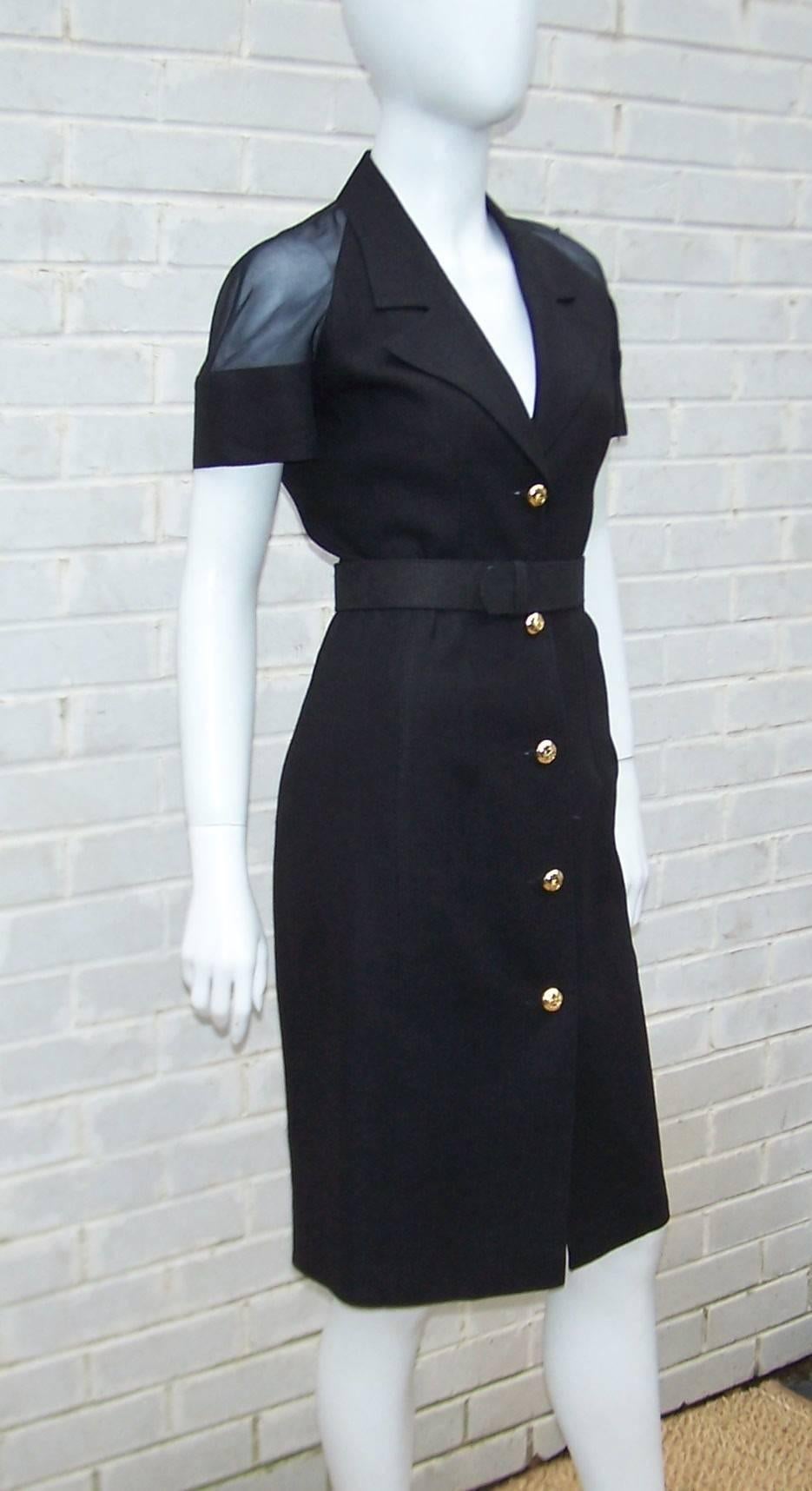 Sexy & Sophisticated C.1990 Valentino Black Dress With Sheer Back 1