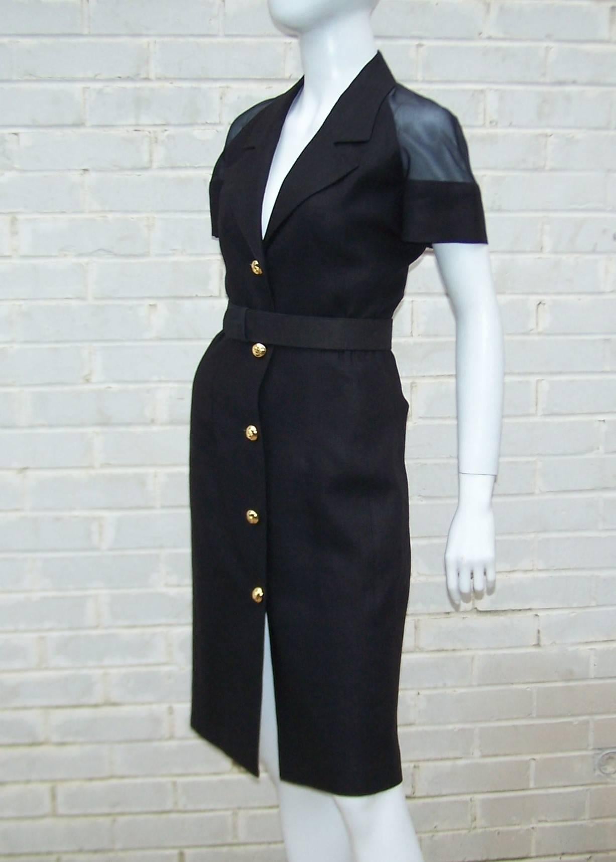 Sexy & Sophisticated C.1990 Valentino Black Dress With Sheer Back 3