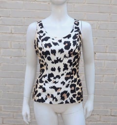 Thierry Mugler Silk Animal Leopard Print Top, C.1990