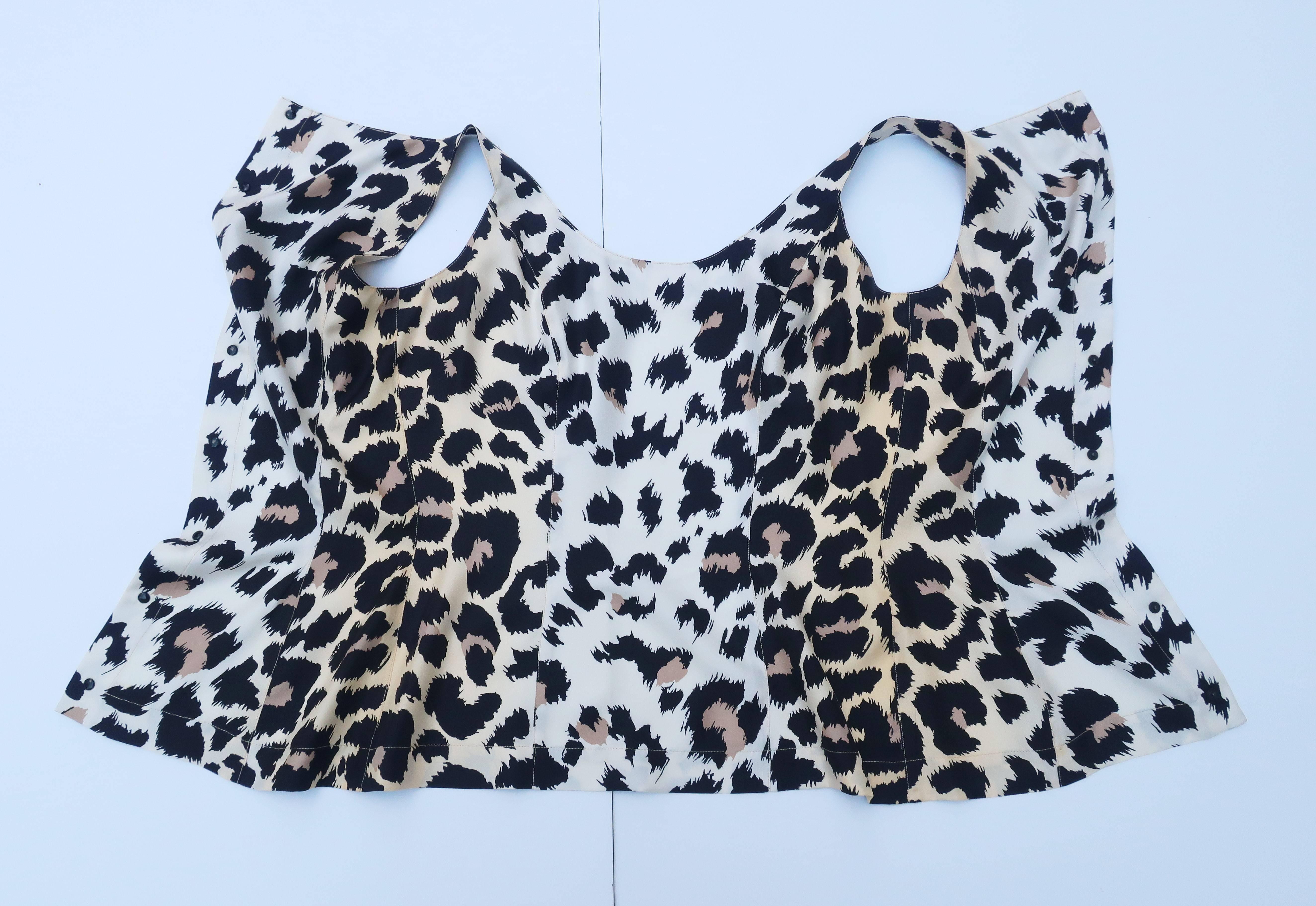Thierry Mugler Silk Animal Leopard Print Top, C.1990 For Sale 3