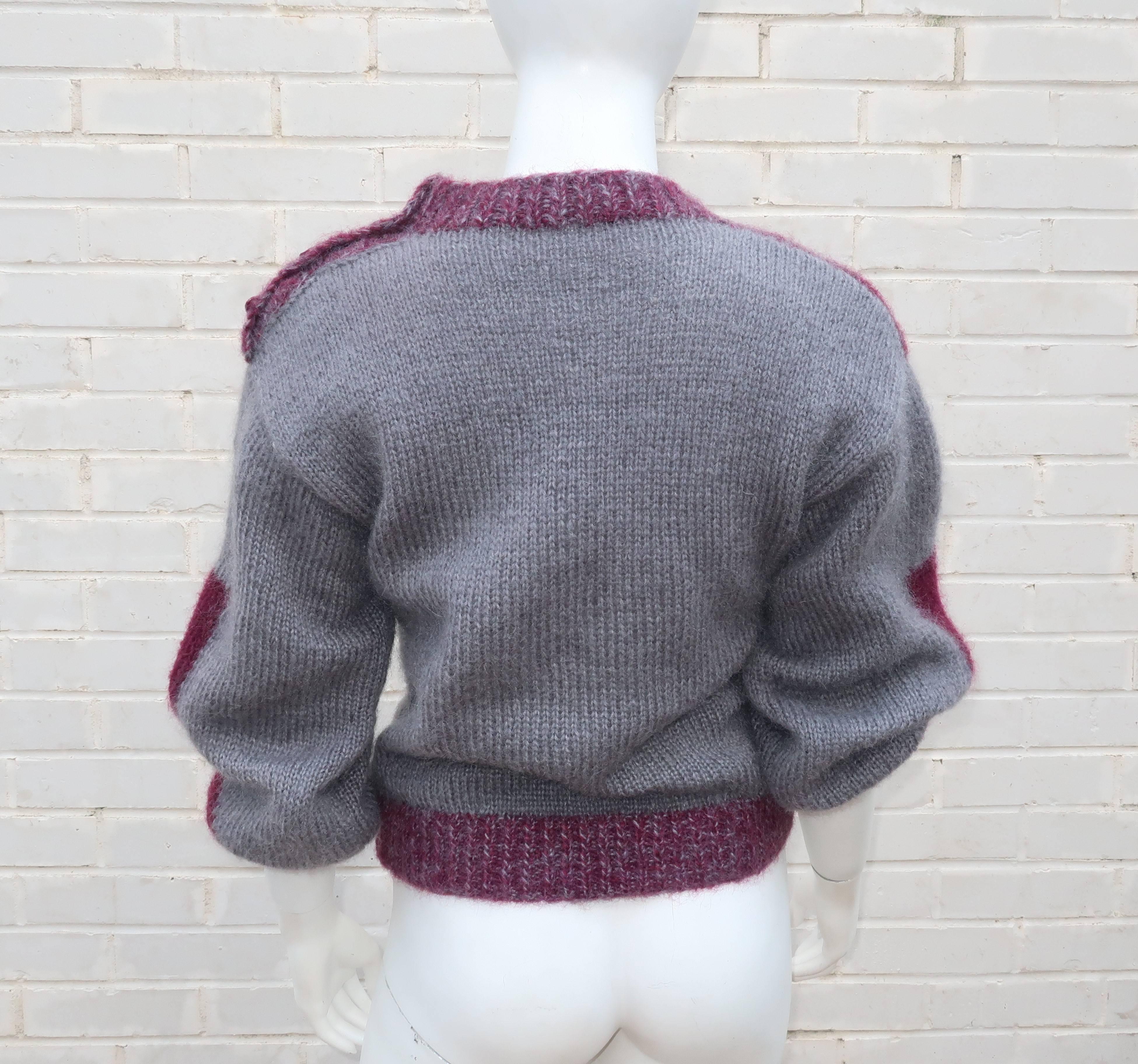 Chunky 1970's Sportswear Style Wool Sweater In Excellent Condition In Atlanta, GA