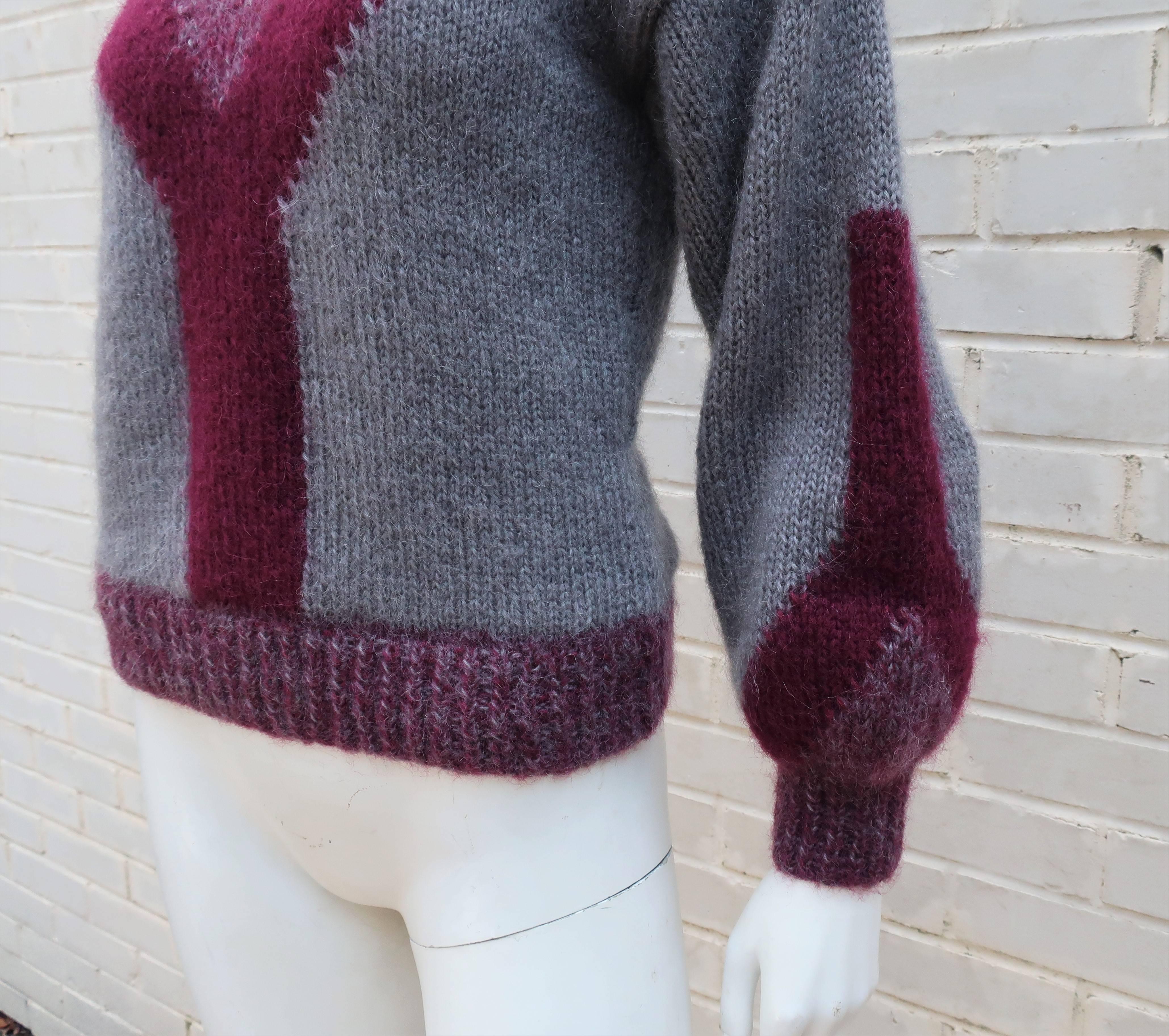 Chunky 1970's Sportswear Style Wool Sweater 3