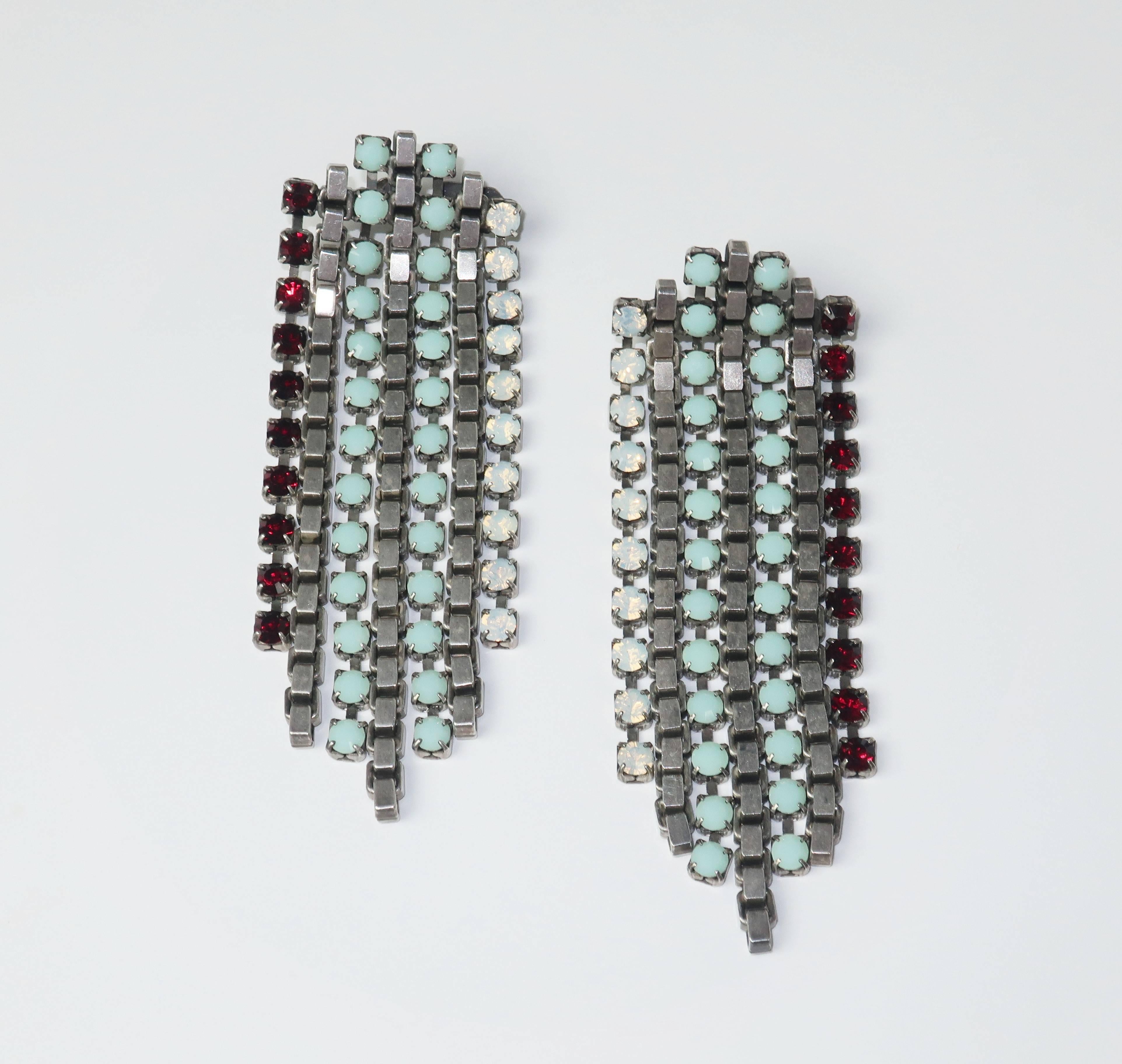 Edgy & Contemporary Fallon Waterfall Earrings In Excellent Condition In Atlanta, GA