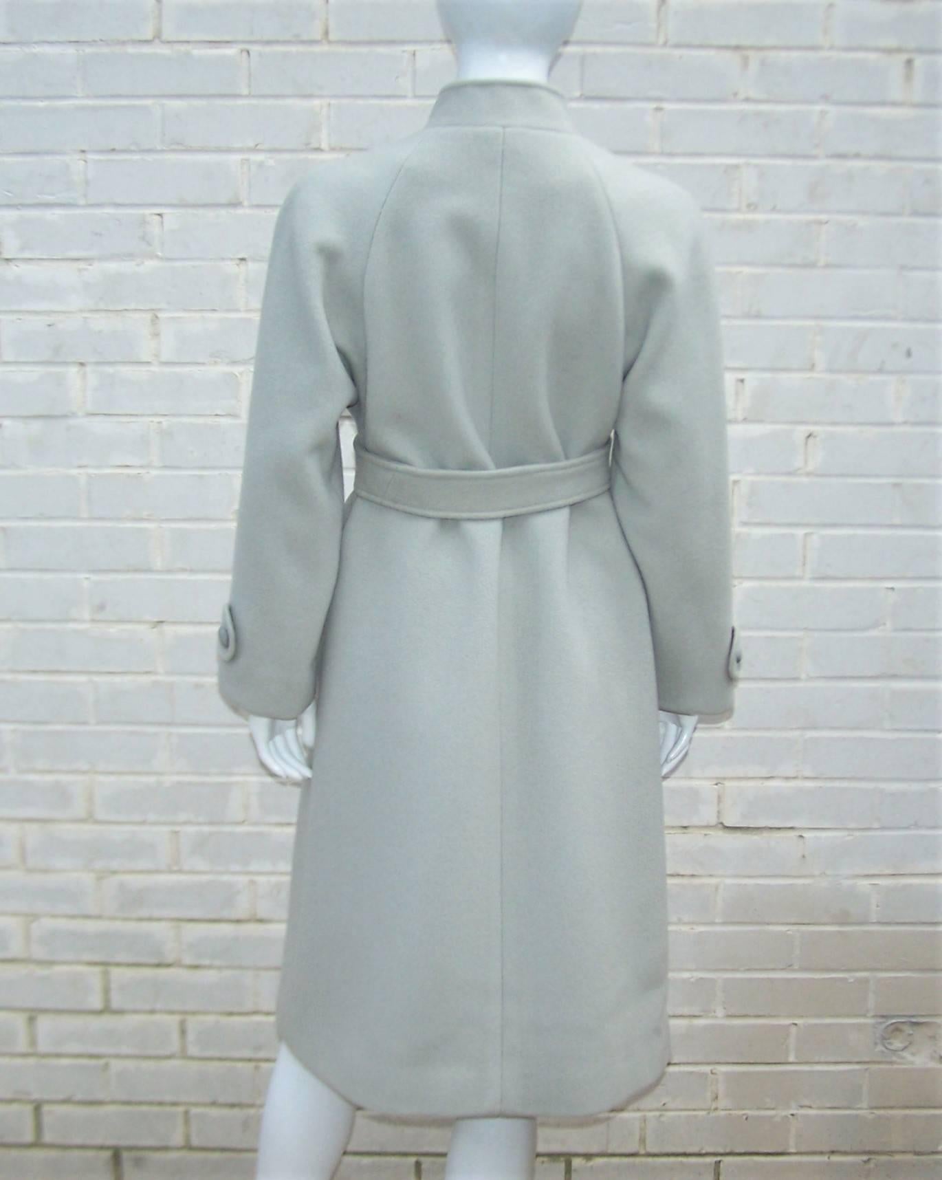 Stylish C.1980 Zandra Rhodes Gray Wool Coat 3
