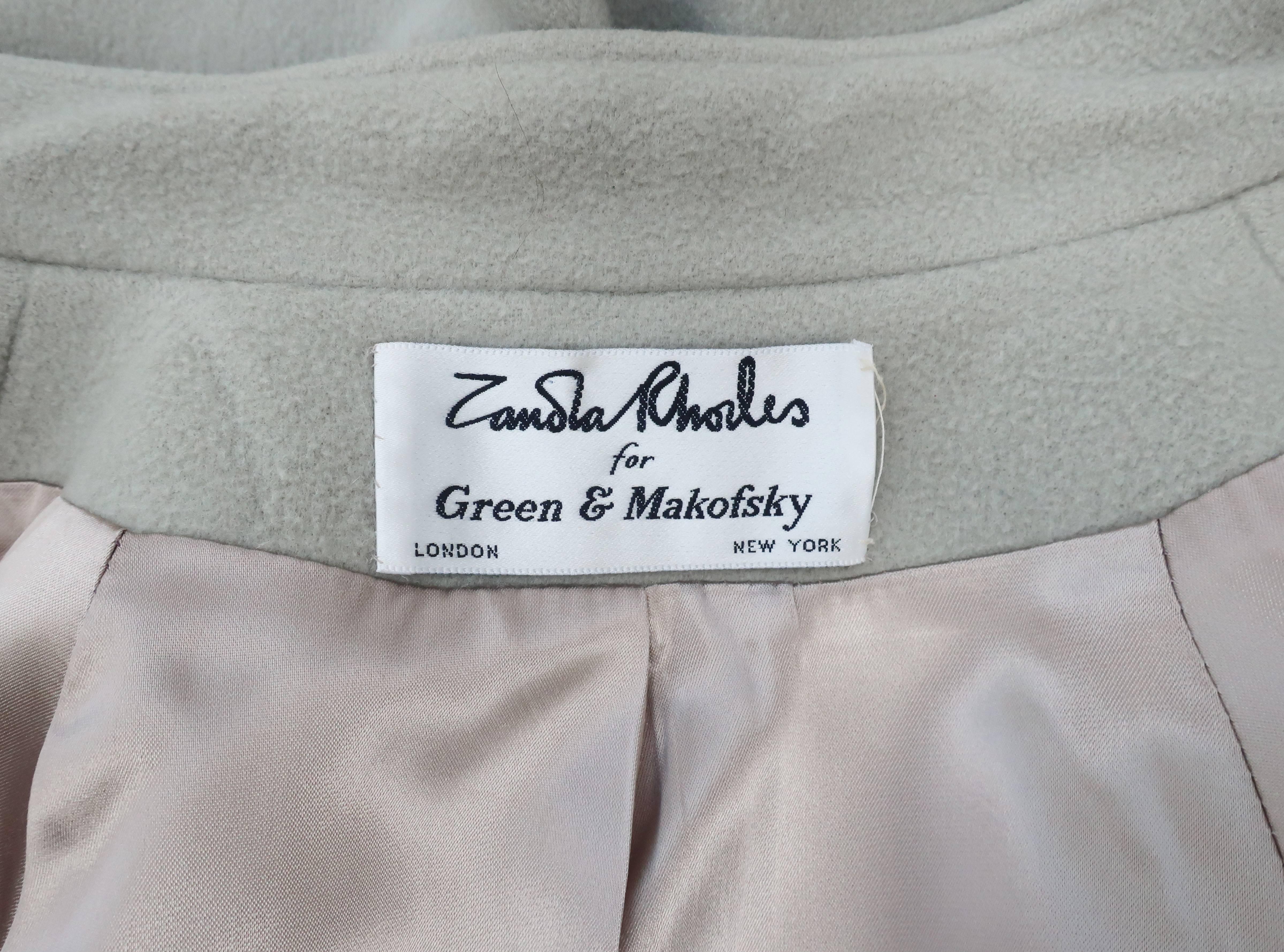 Stylish C.1980 Zandra Rhodes Gray Wool Coat 6