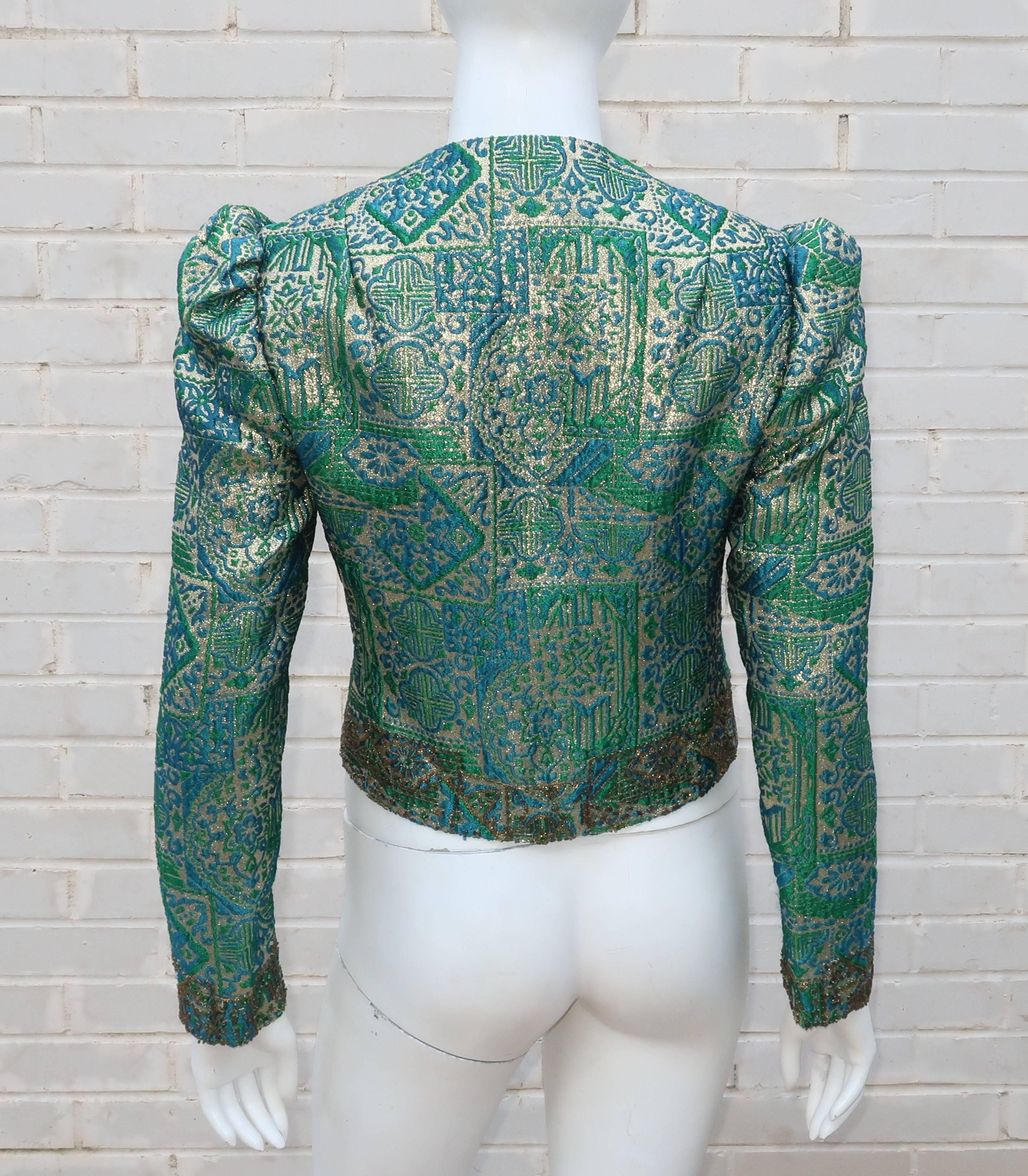 Regal 1960's Victoria Royal Fitted Brocade Jacket with Beading 2