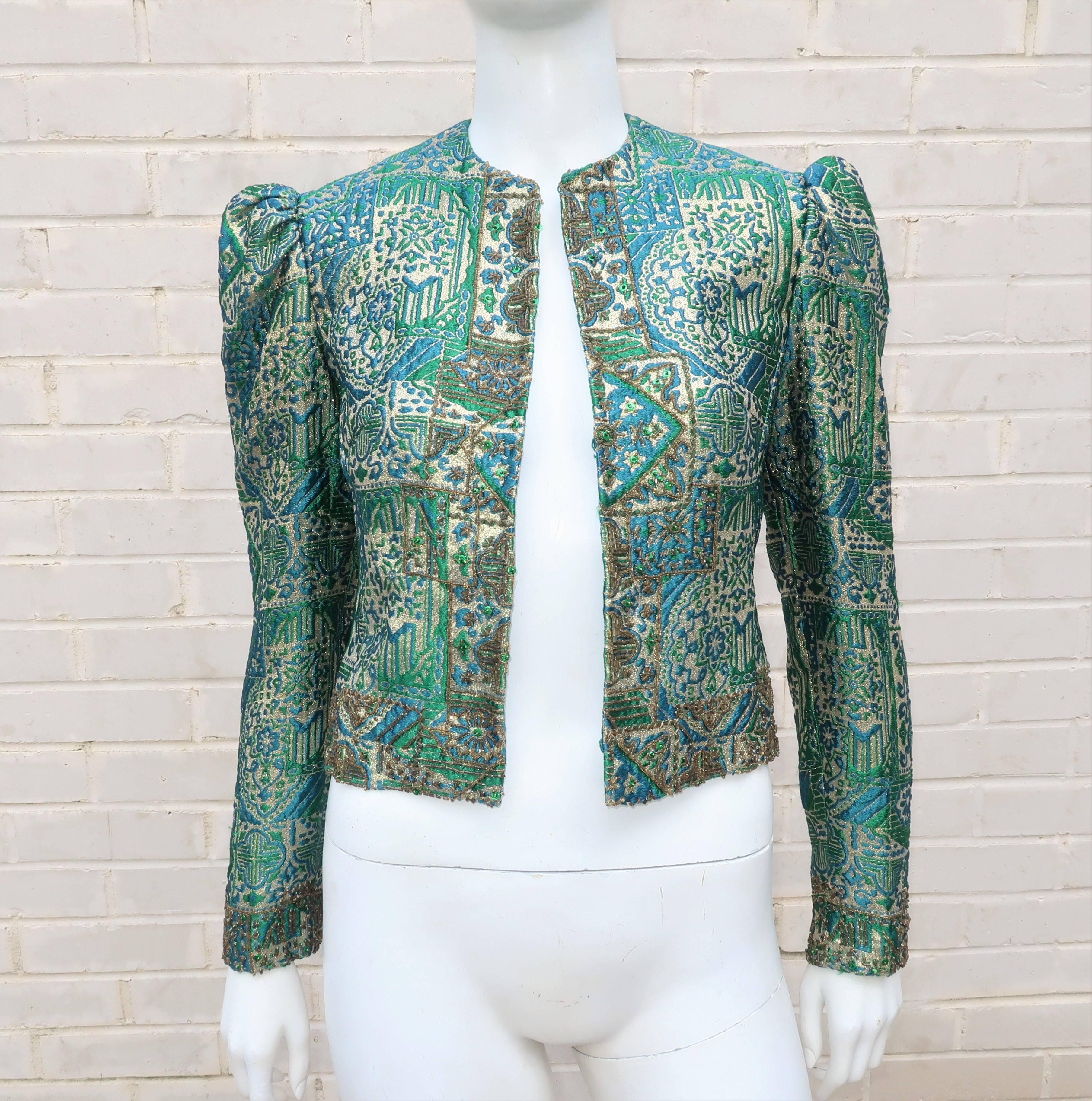 Regal 1960's Victoria Royal Fitted Brocade Jacket with Beading 4