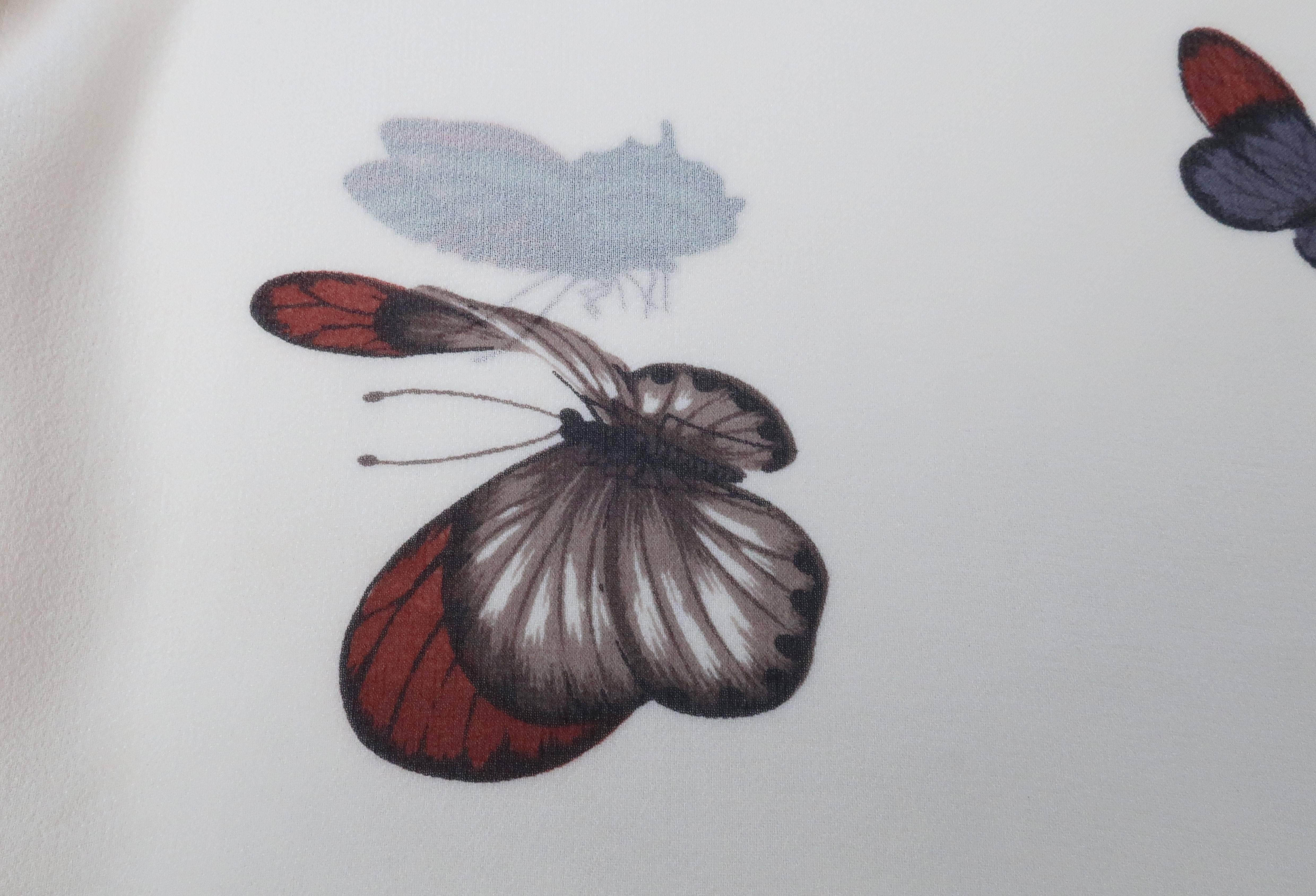Delicate 1980's Emanuel Ungaro Silk Butterfly Top In Good Condition In Atlanta, GA