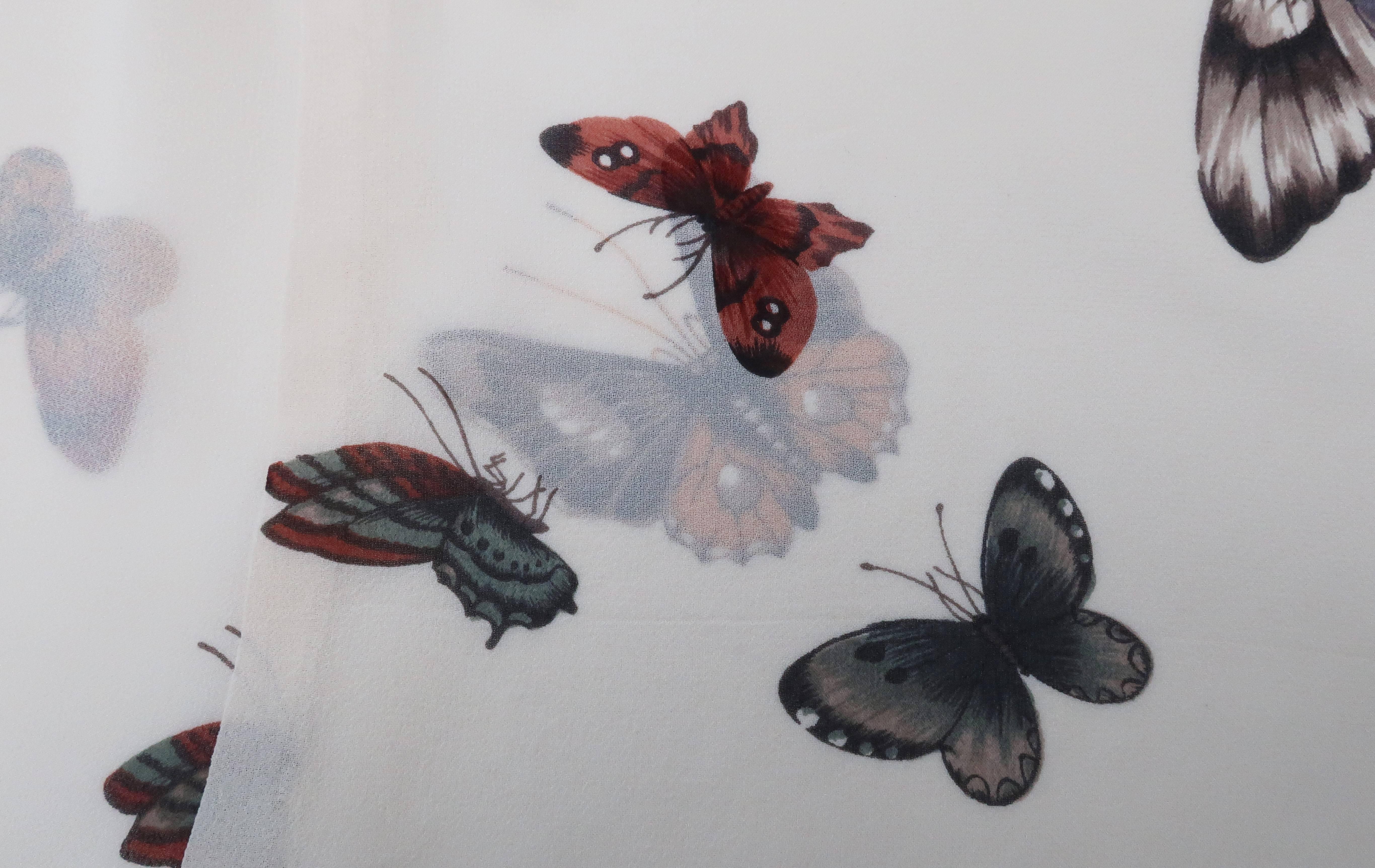 Delicate 1980's Emanuel Ungaro Silk Butterfly Top 1