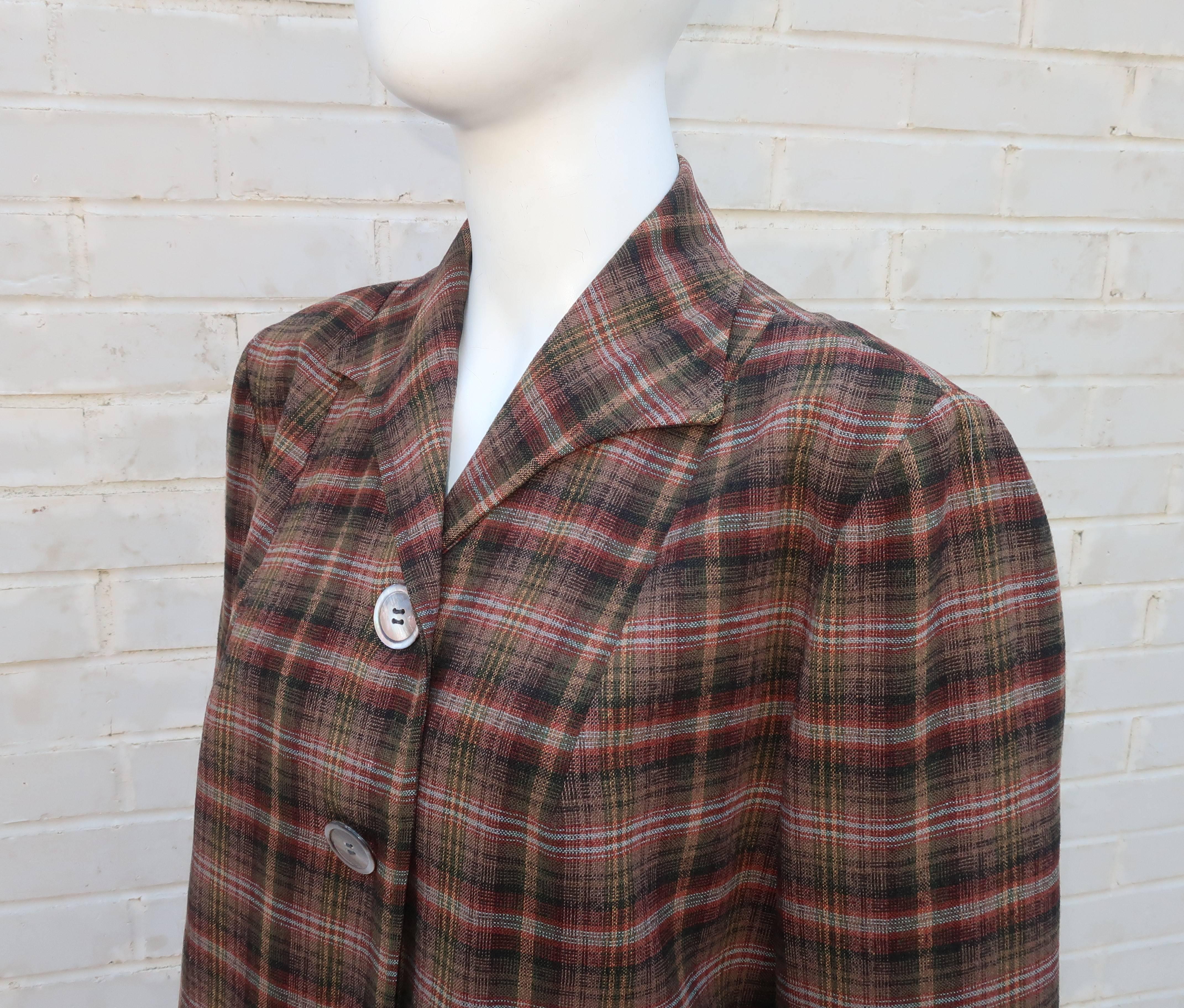 Classic C.1950 Pendleton '49er Plaid Wool Jacket In Excellent Condition In Atlanta, GA