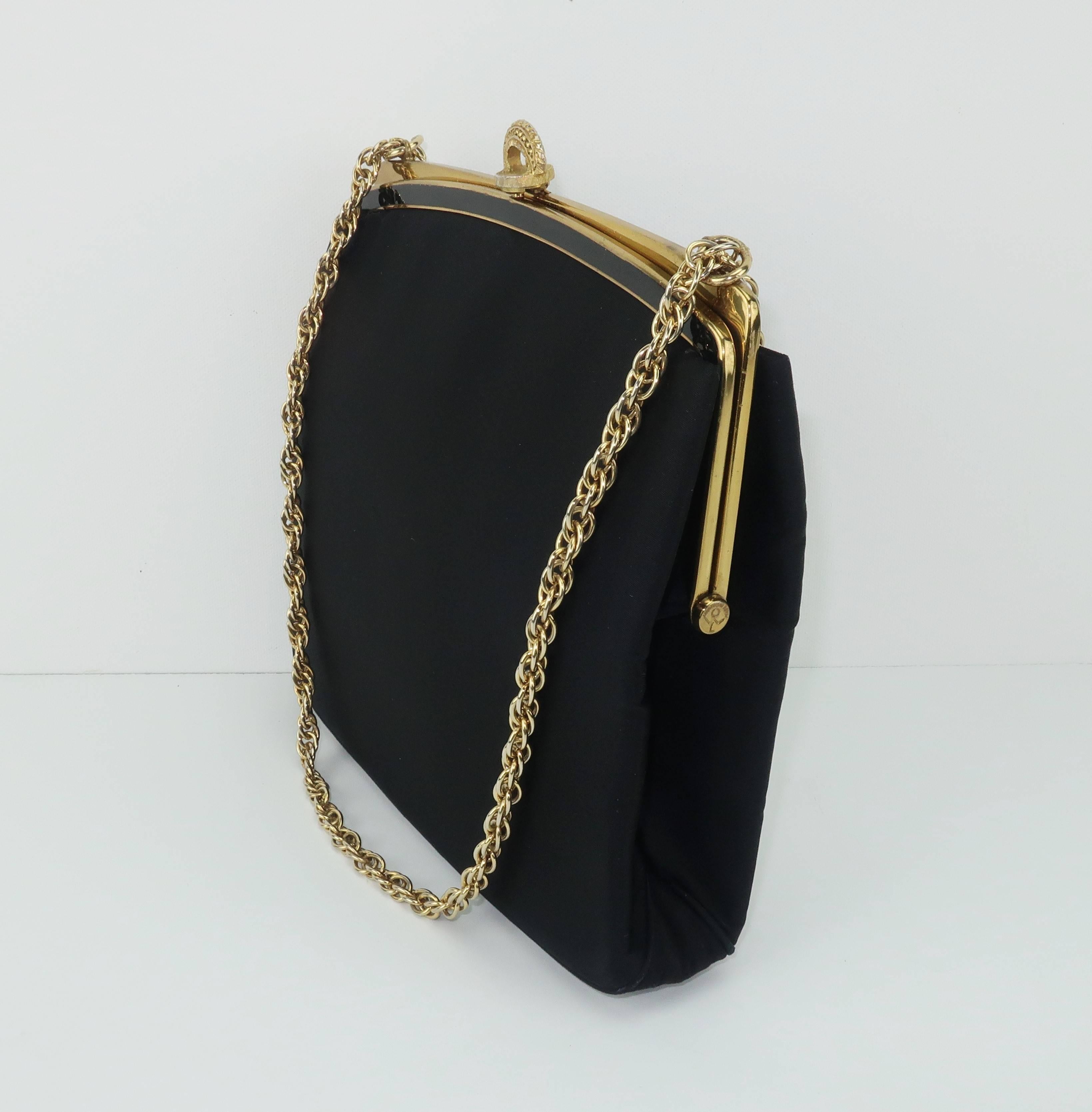 C.1960 Harry Rosenfeld 'Twifaille' Black Evening Handbag 3