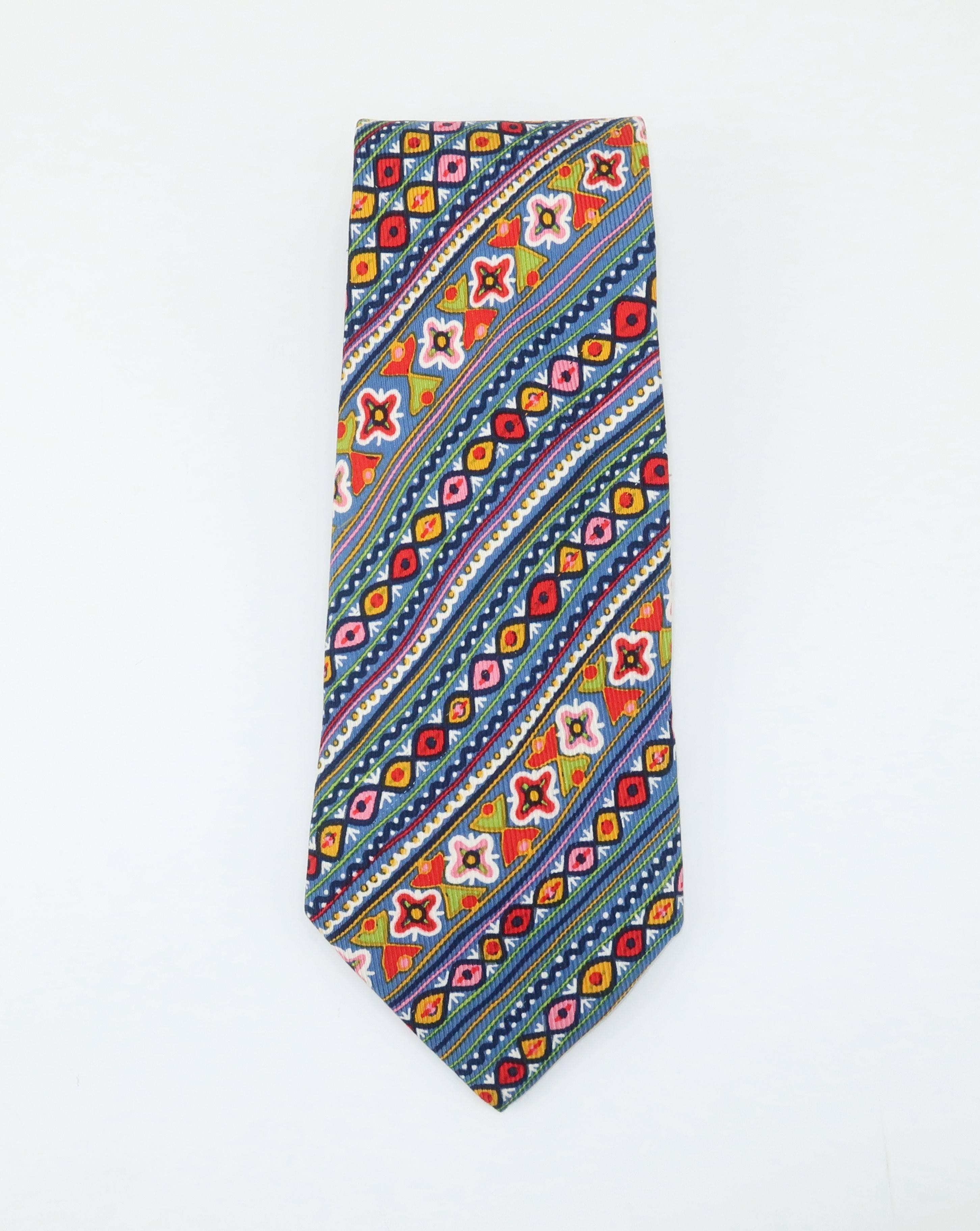 Gray Vintage Christian Lacroix Men's Silk Necktie