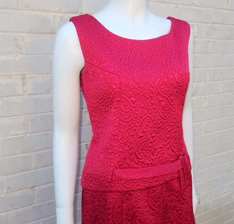 1950's Hannah Troy Fuchsia Quilted Cocktail Dress Suit For Sale at ...