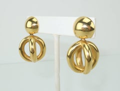 1992 Vaubel Chunky Gold Vermeil Orb Earrings
