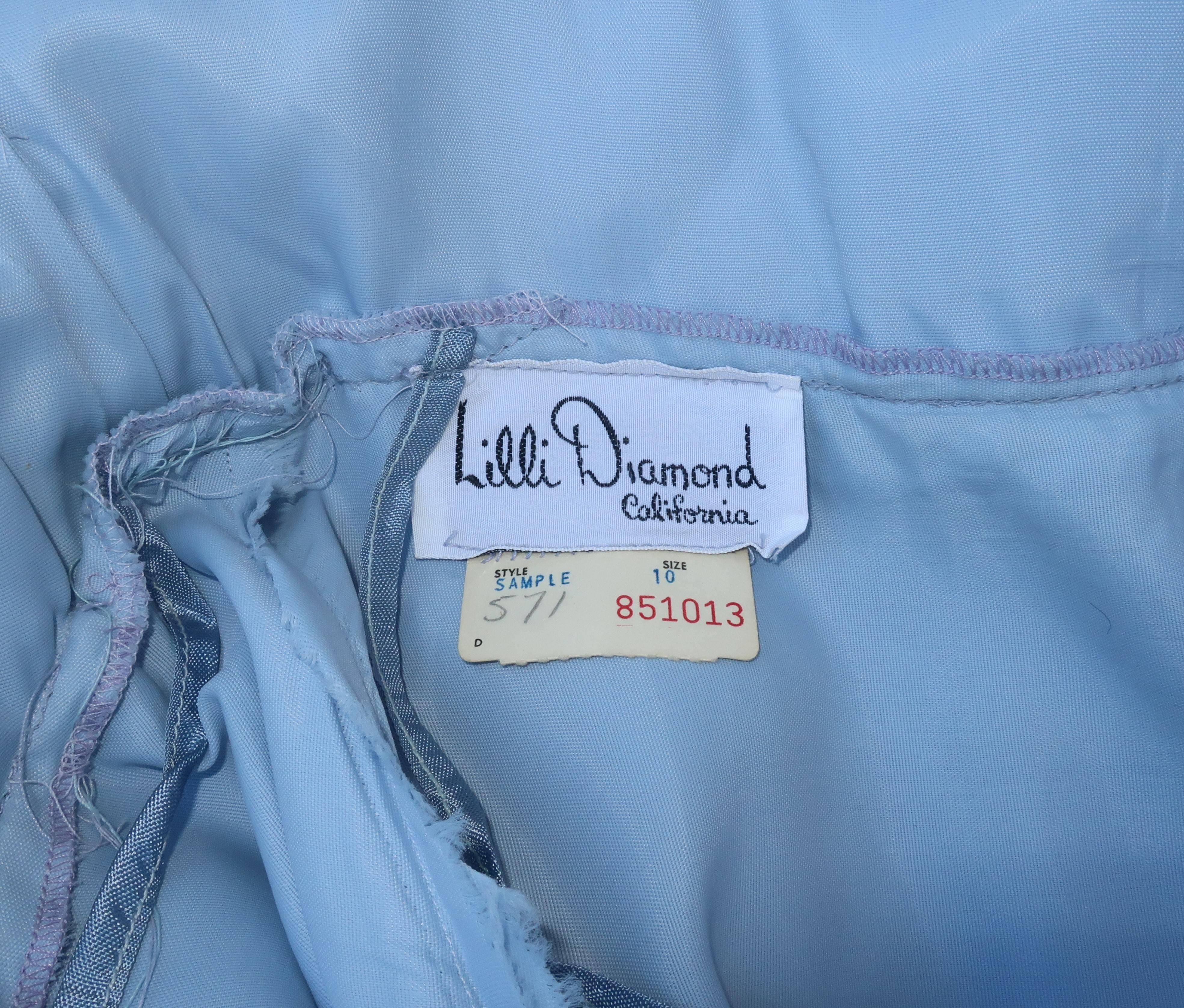 1960’s Lilli Diamond Shoulder Baring Sequin & Chiffon Evening Dress 4
