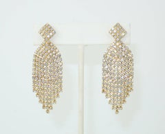1960's Les Bernard Waterfall Rhinestone Earrings