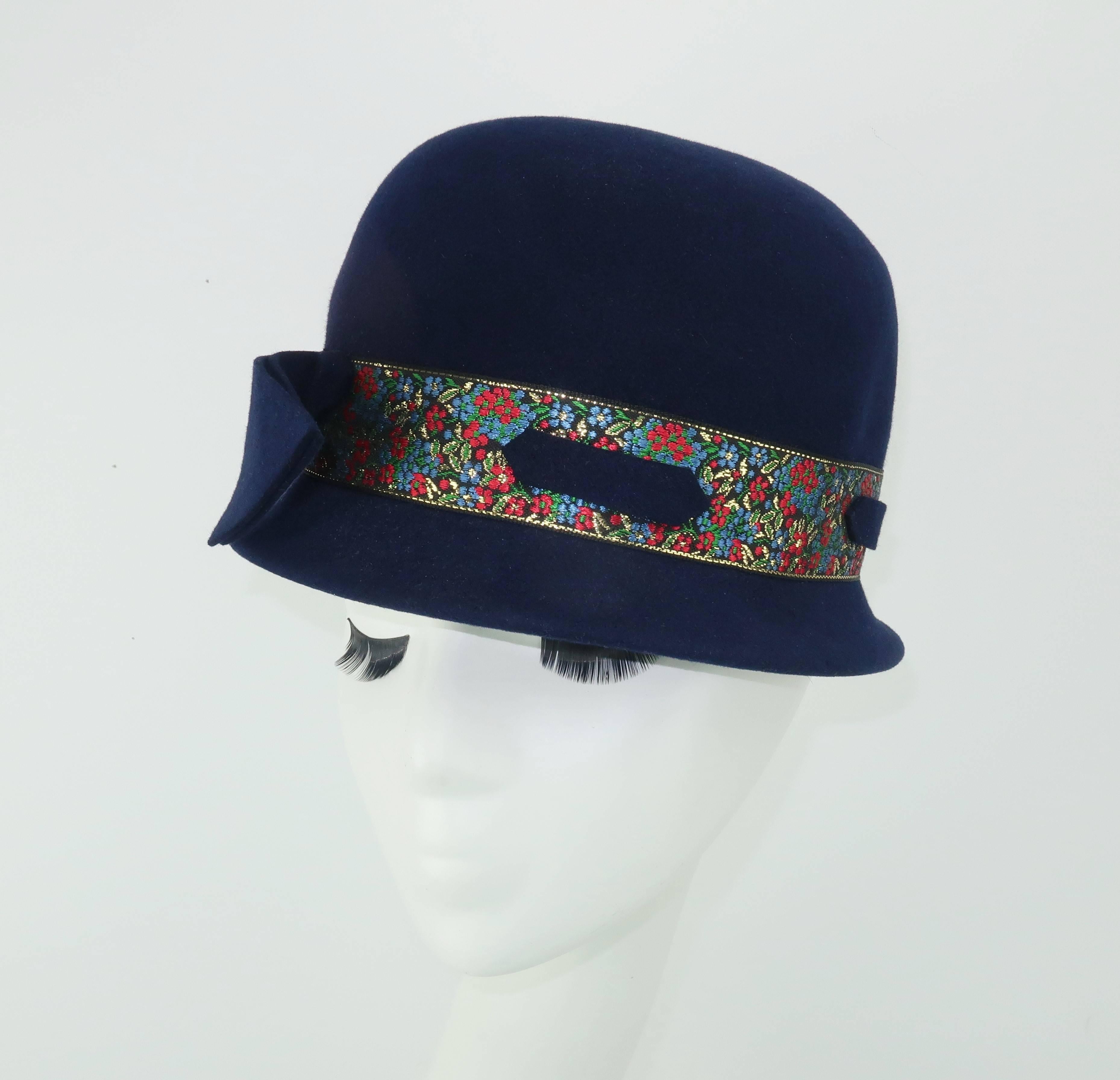 navy blue bowler hat